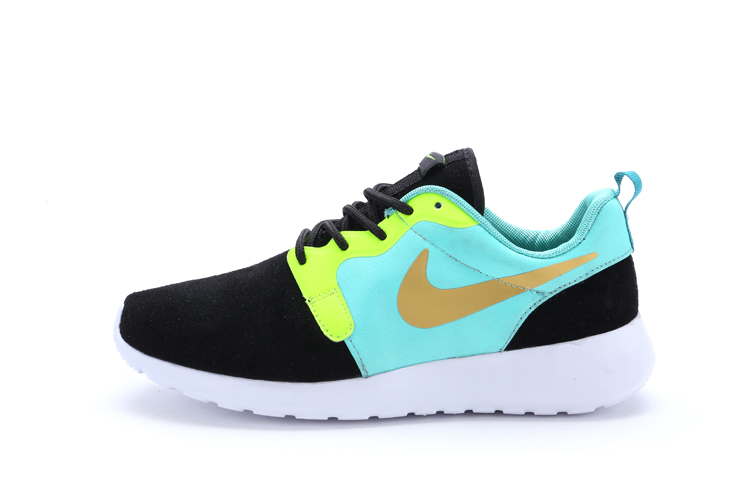 nike rosherun hyp prs qs bleu noir chaussures jaunes (3)